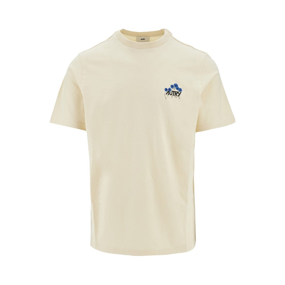 T-shirt con stampa logo floreale