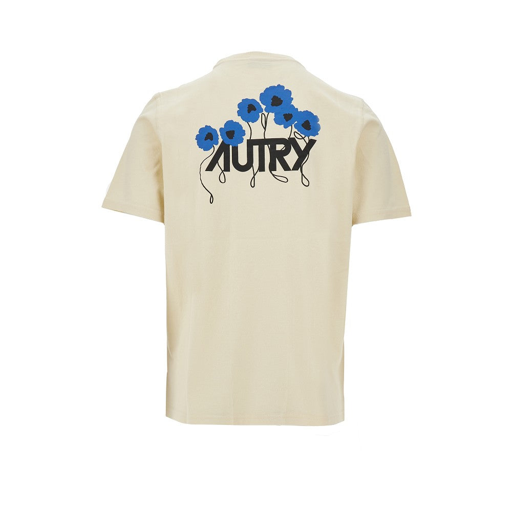 T-shirt con stampa logo floreale
