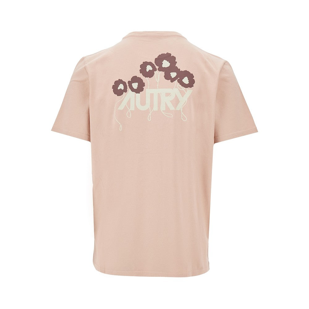 T-shirt con stampa logo floreale