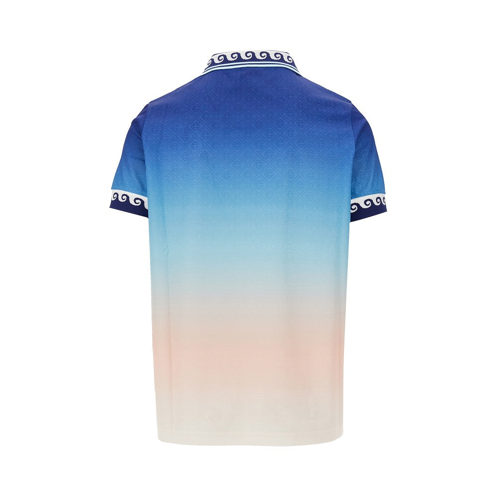 Football polo shirt with jacquard motif