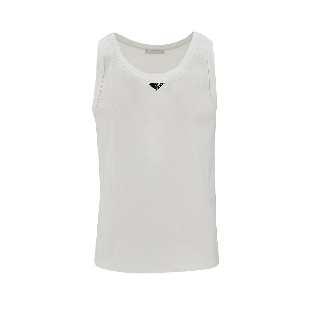 Jersey tank top with triangle logo