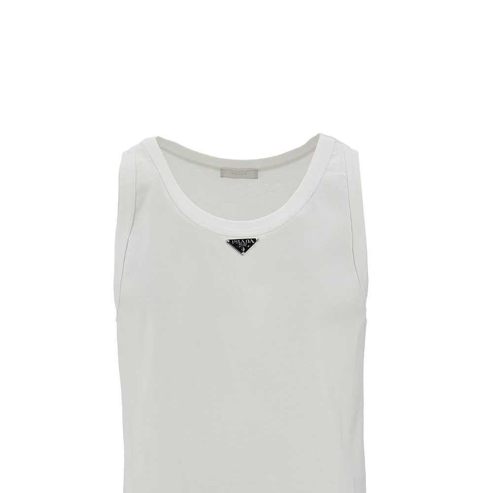 Jersey tank top with triangle logo