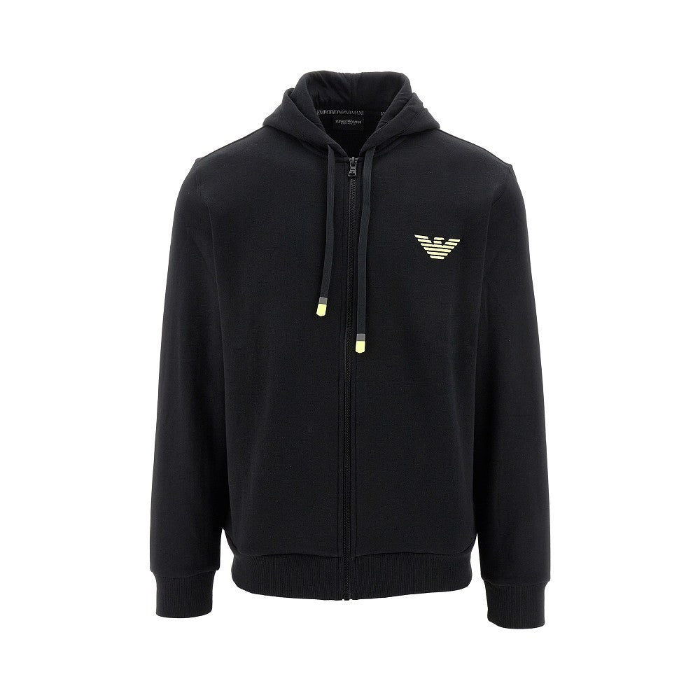 Eagle embroidery full-zip hoodie