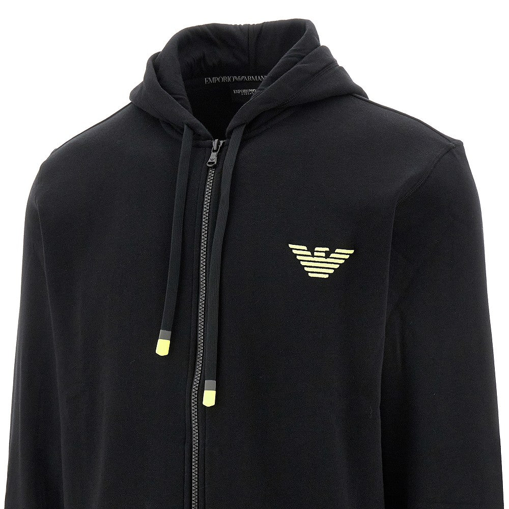 Eagle embroidery full-zip hoodie