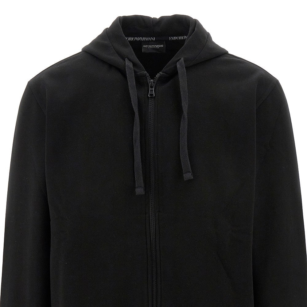 Piquet full-zip hoodie