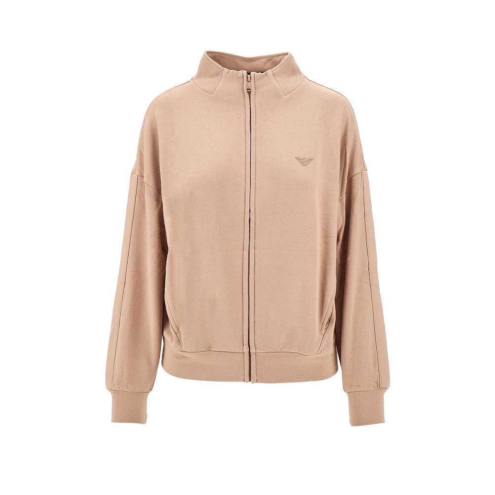 Stretch jersey full-zip sweatshirt
