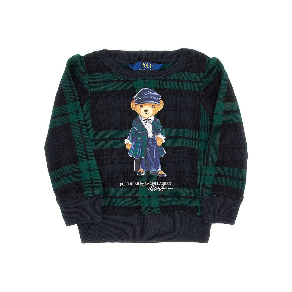 Felpa a quadri con stampa Polo Bear