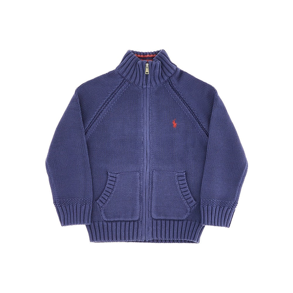 Cardigan in cotone con logo ricamato