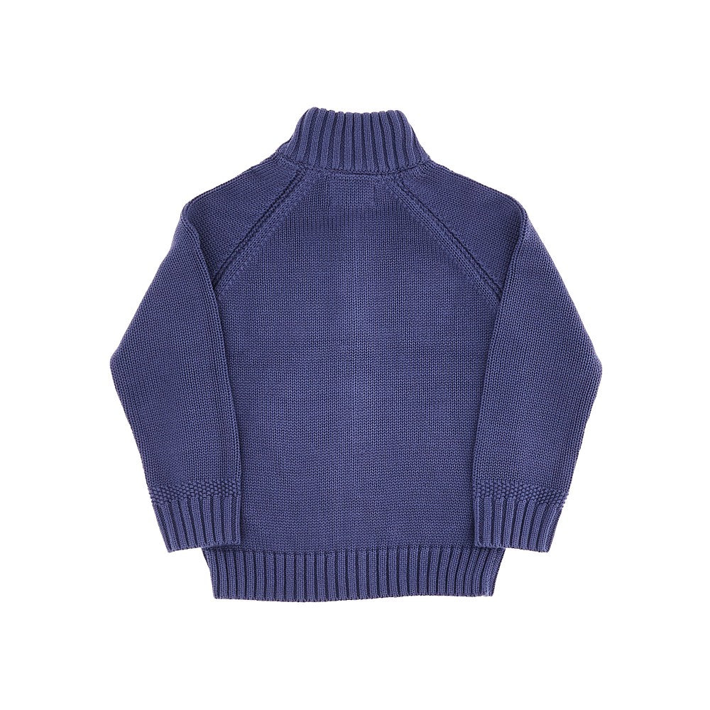 Cardigan in cotone con logo ricamato