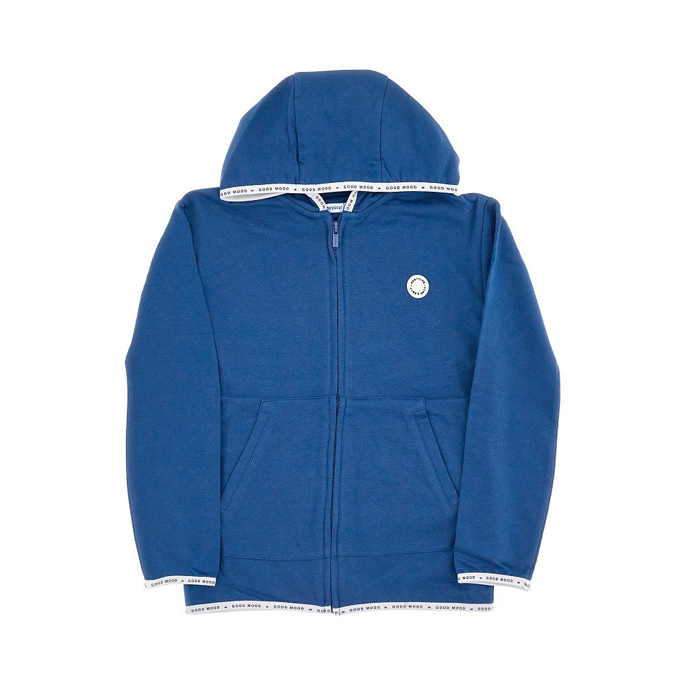 Felpa full-zip in misto cotone