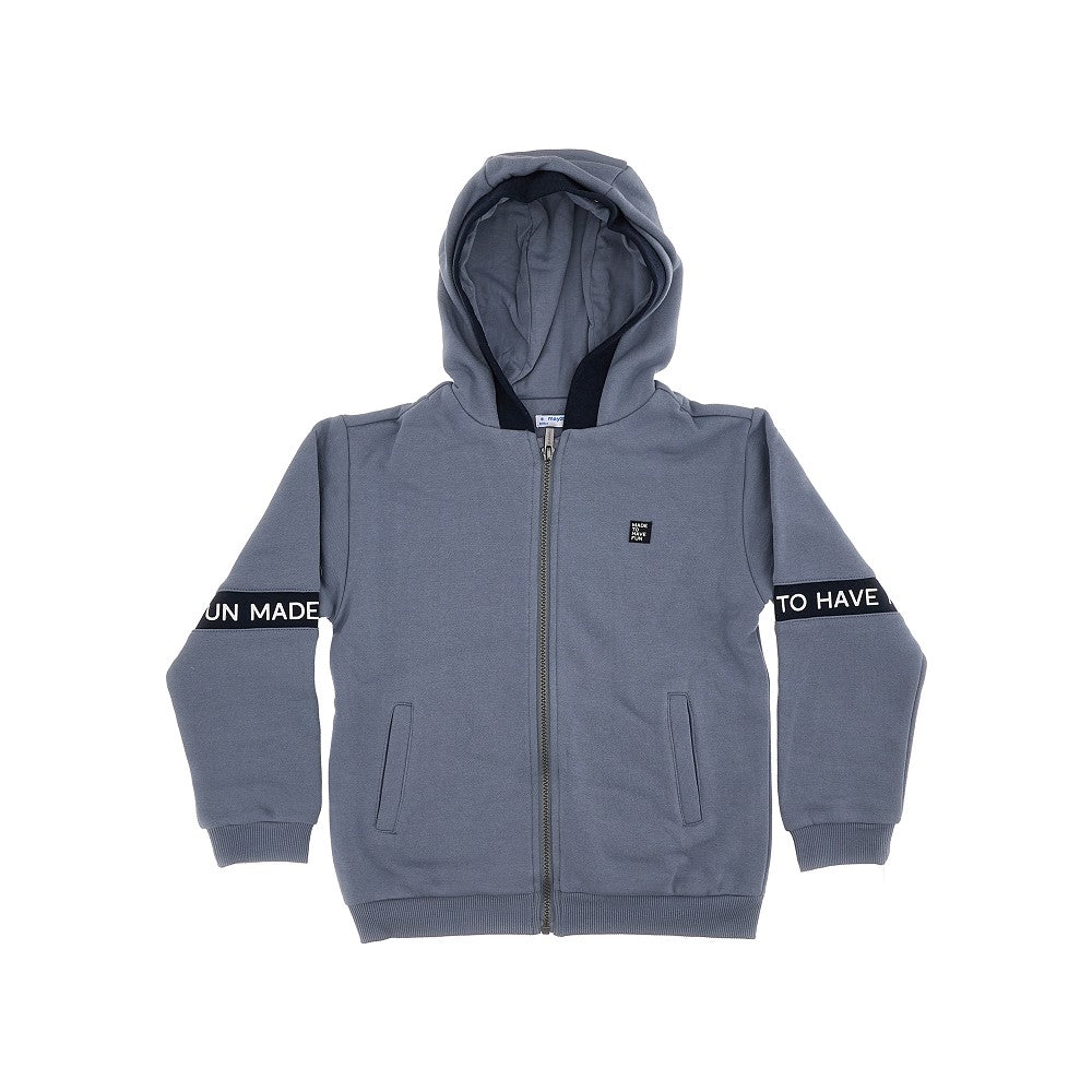 Full-zip hoodie with lettering prints