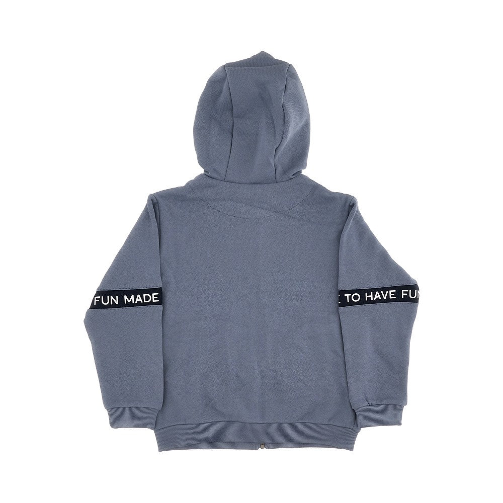 Full-zip hoodie with lettering prints