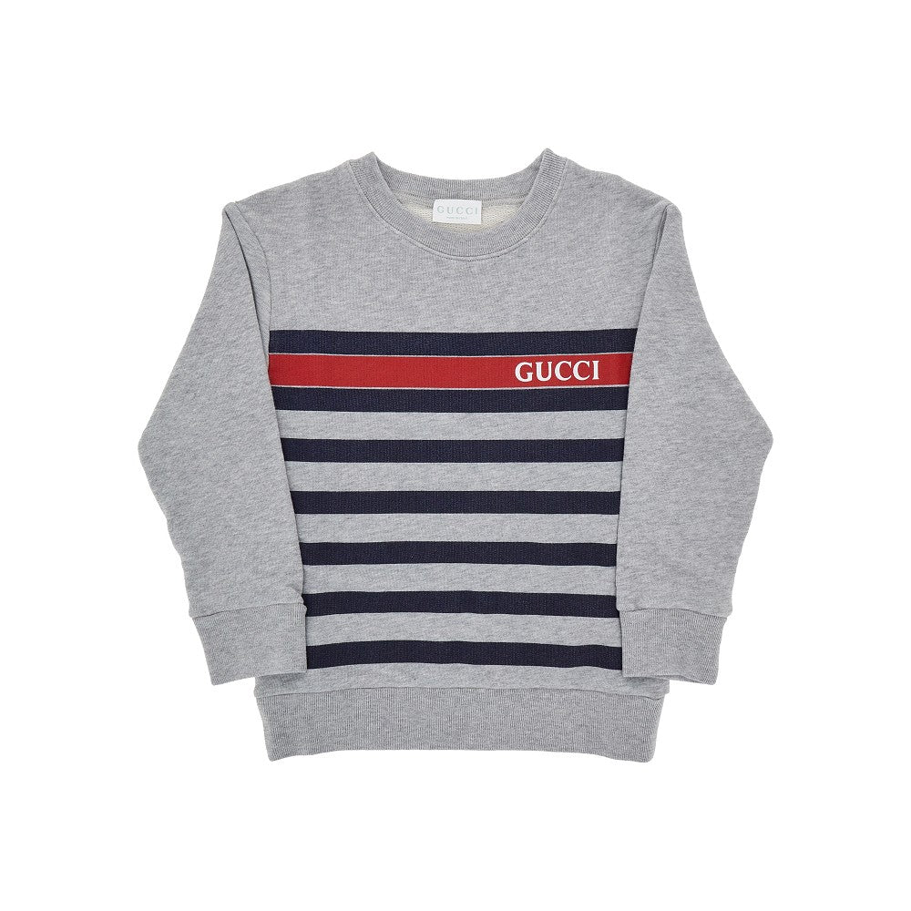 Felpa girocollo con stampa righe