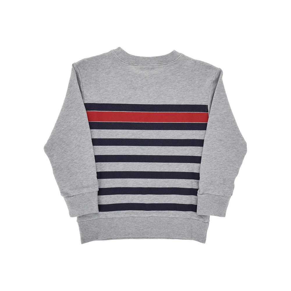 Striped print crewneck sweatshirt