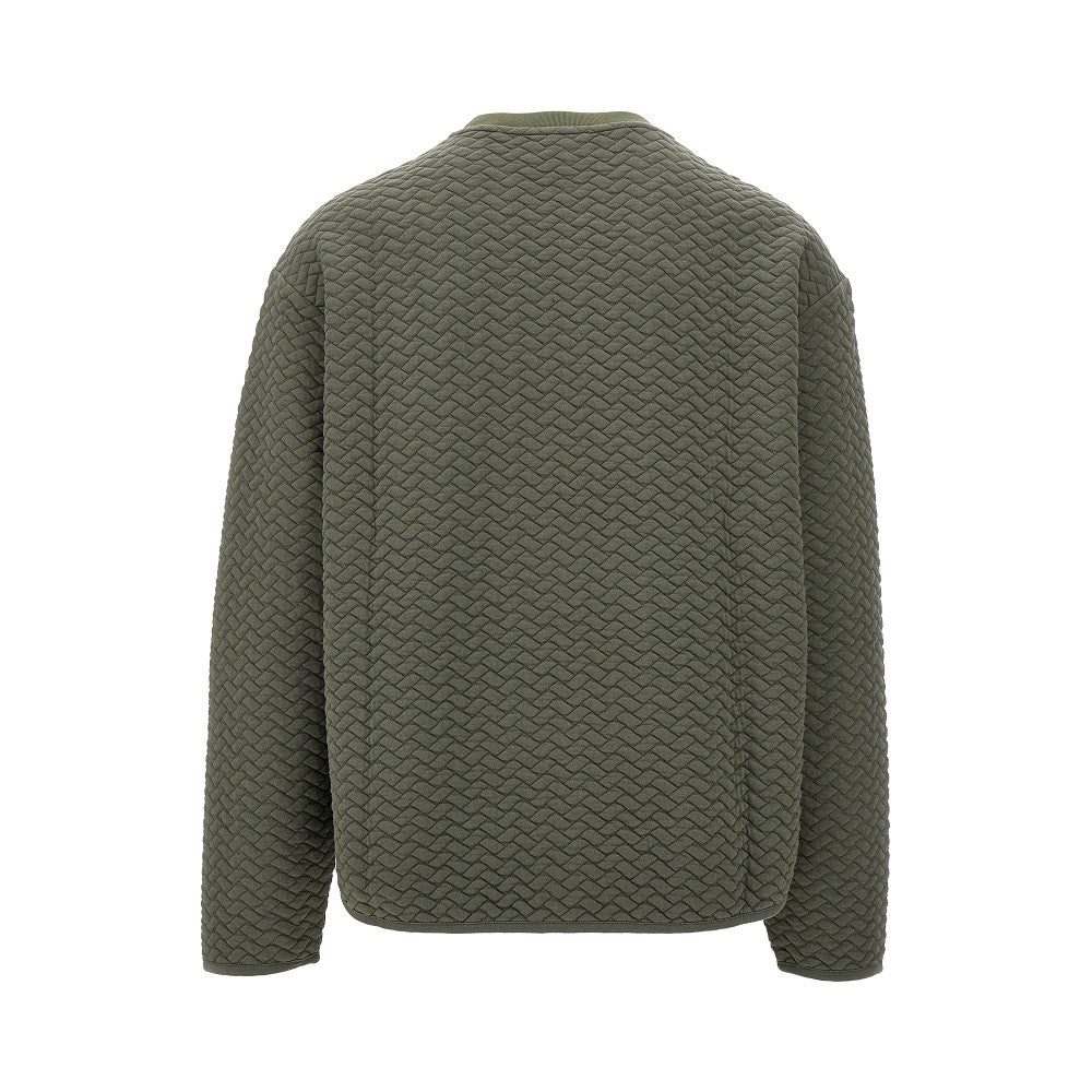Quilted jersey crewneck sweatshirt