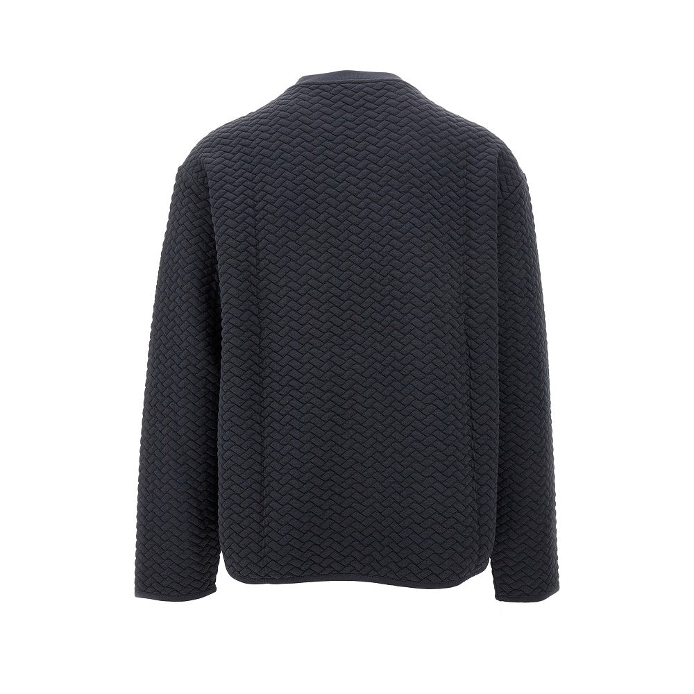 Quilted jersey crewneck sweatshirt
