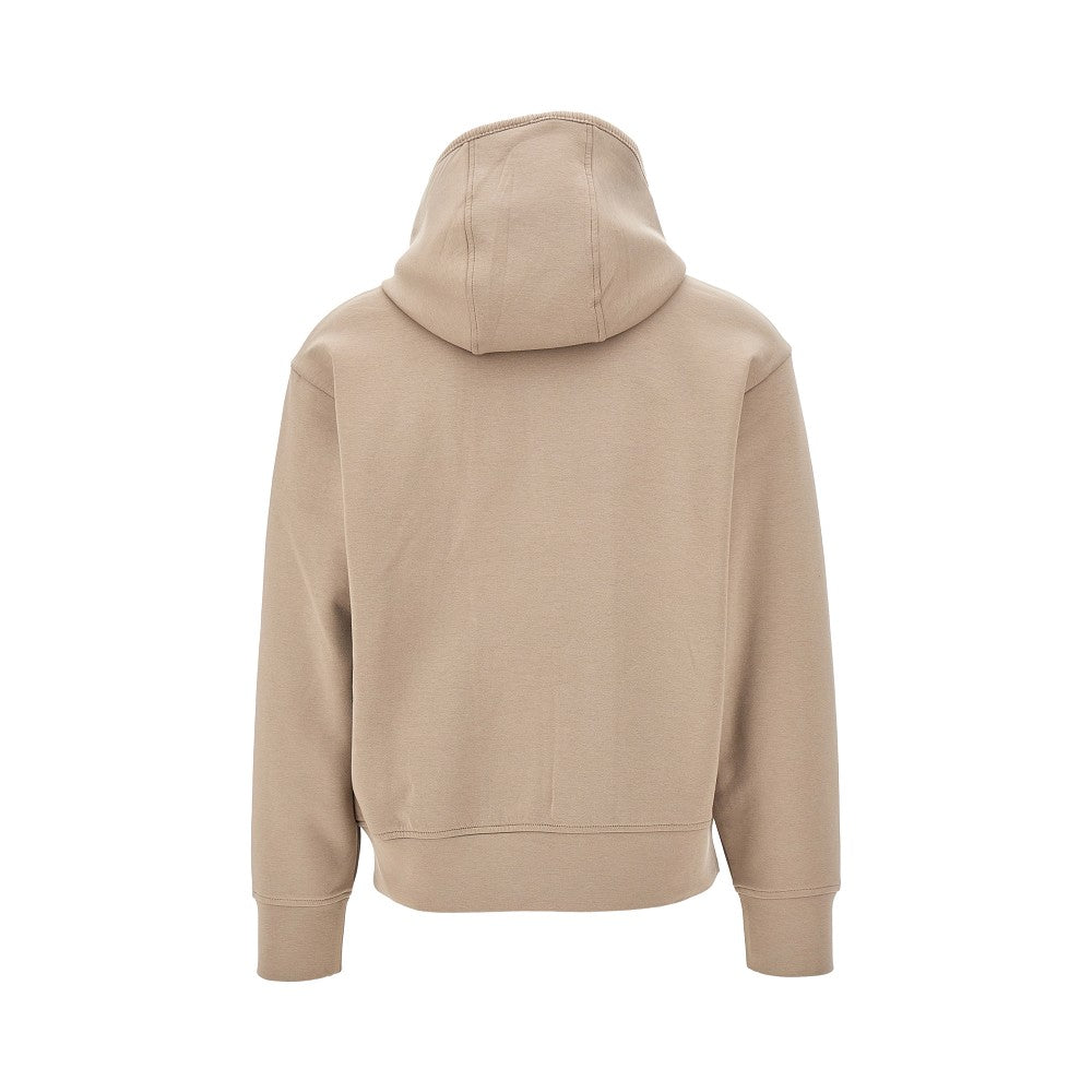 Full-zip hoodie with corduroy trims
