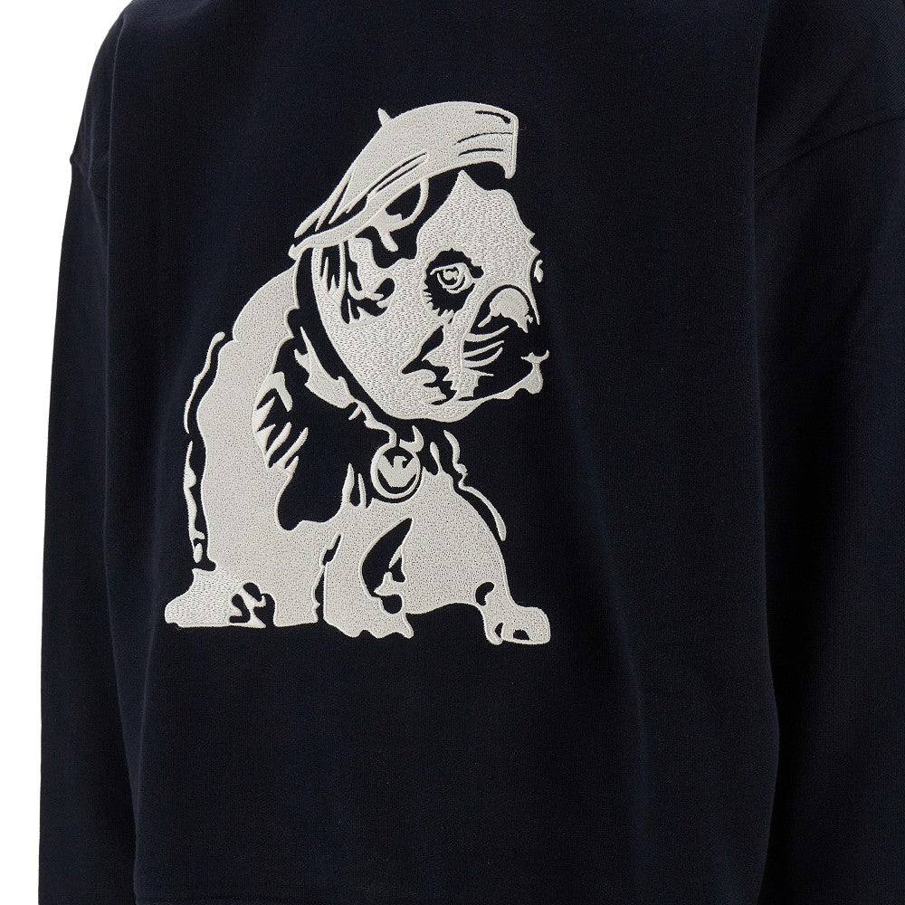 Felpa girocollo con ricamo French Bulldog