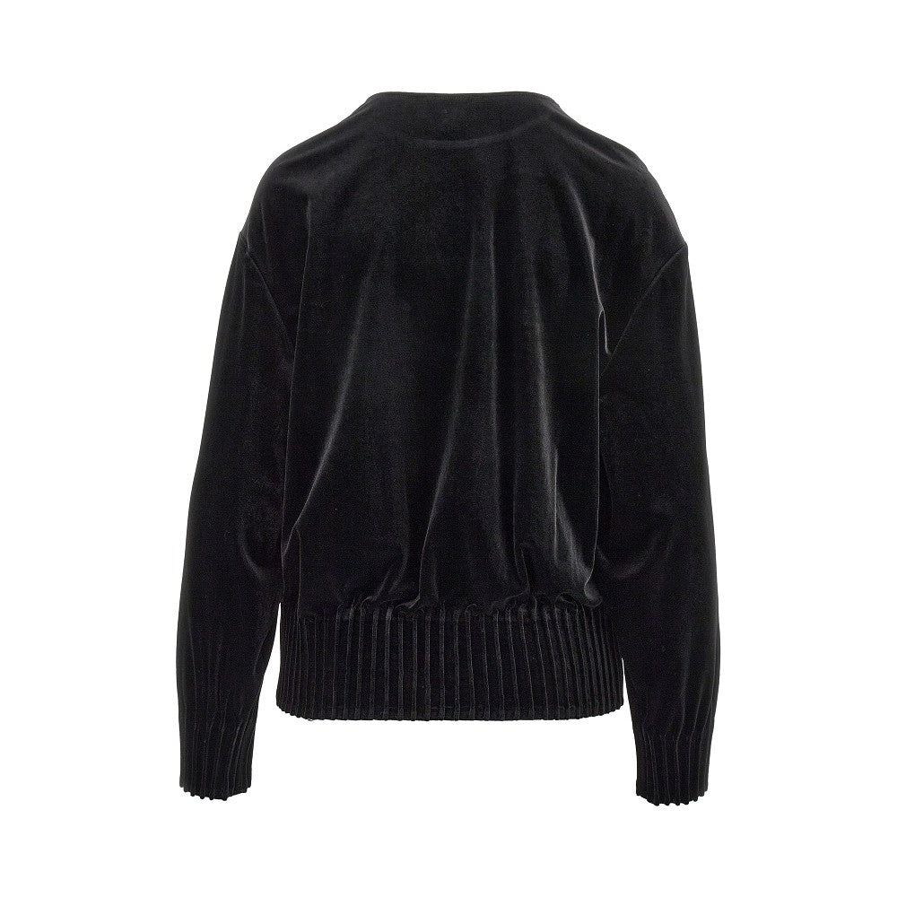 Chenille sweatshirt with shoulder buttons