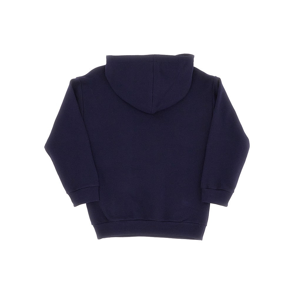Web motif and logo print hoodie