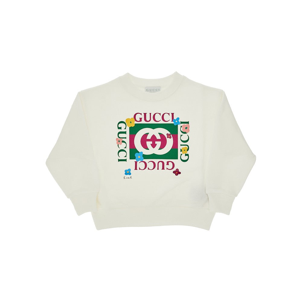 Felpa girocollo con stampa logo