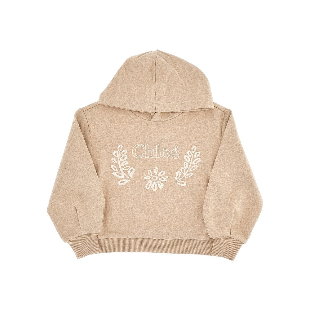 Floral embroidery hoodie