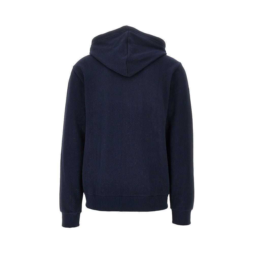 Piquet jersey full-zip hoodie