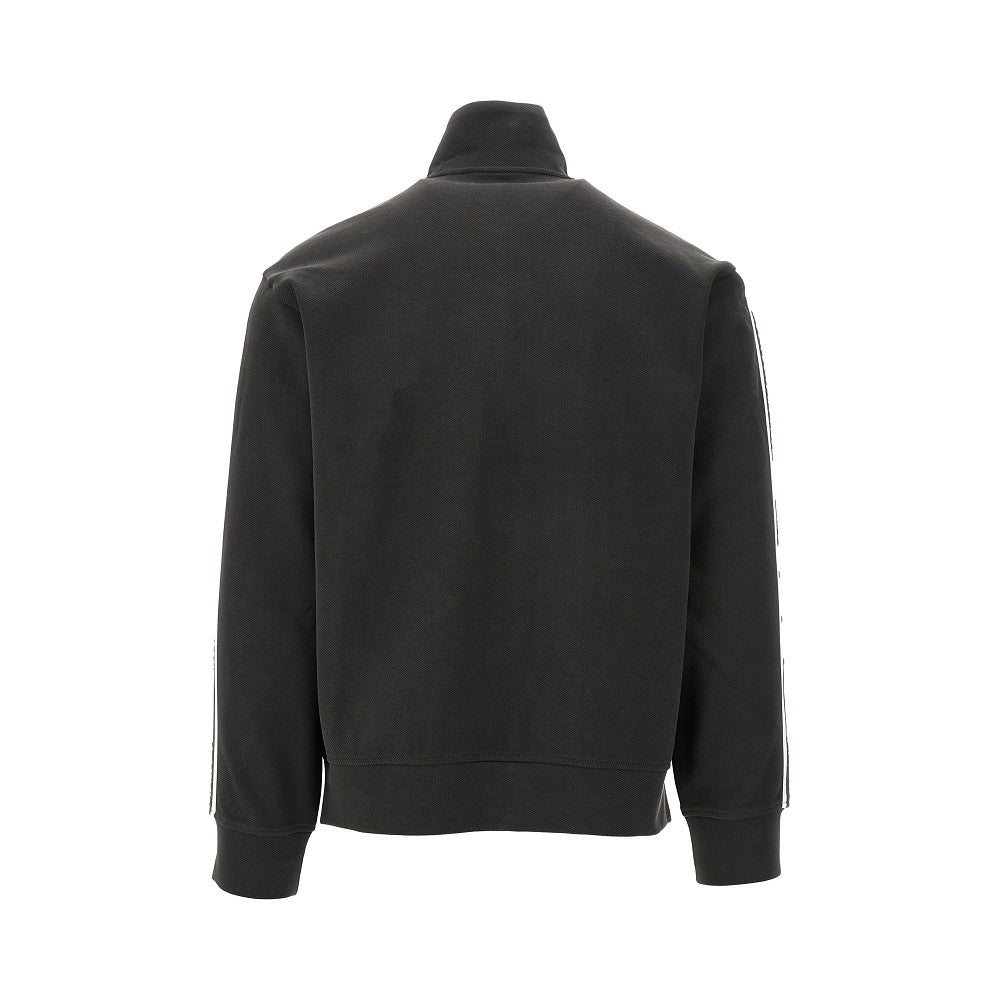 Felpa full-zip in jersey con bande logate