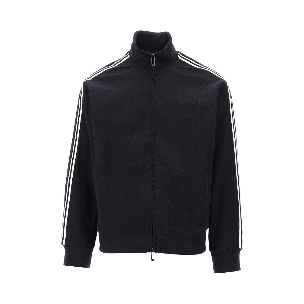 Felpa full-zip in jersey con bande logate