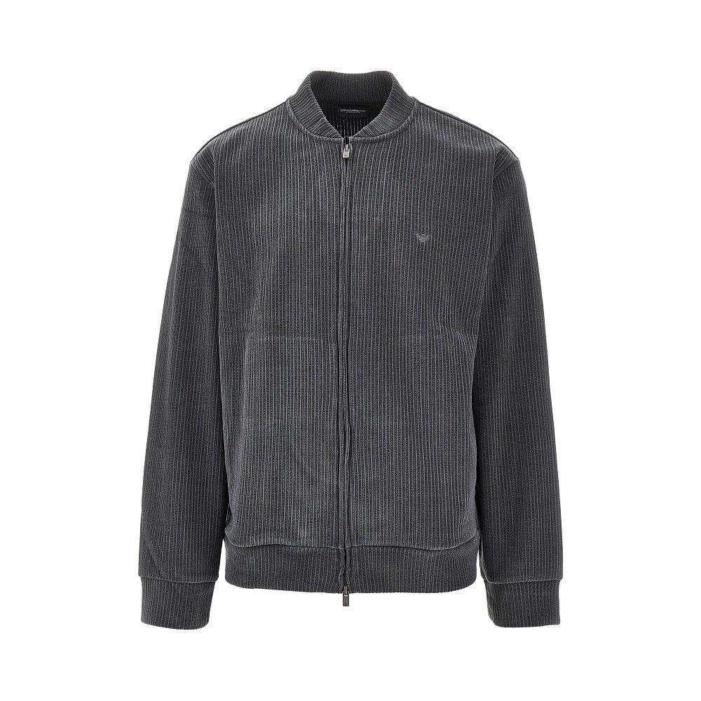 Corduroy full-zip loungewear sweatshirt
