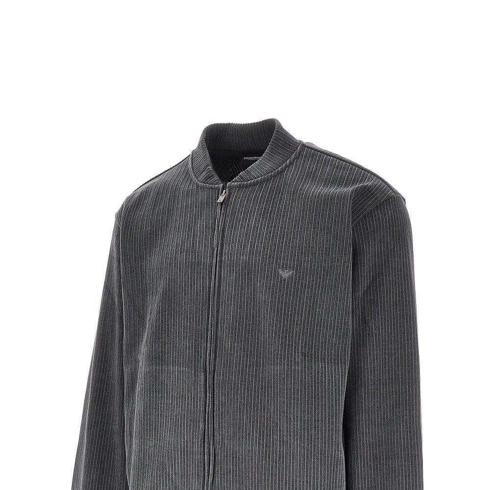 Corduroy full-zip loungewear sweatshirt