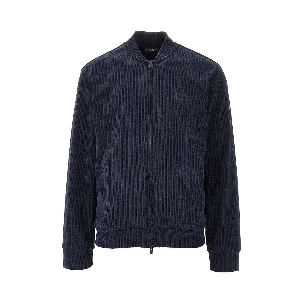 Corduroy full-zip loungewear sweatshirt