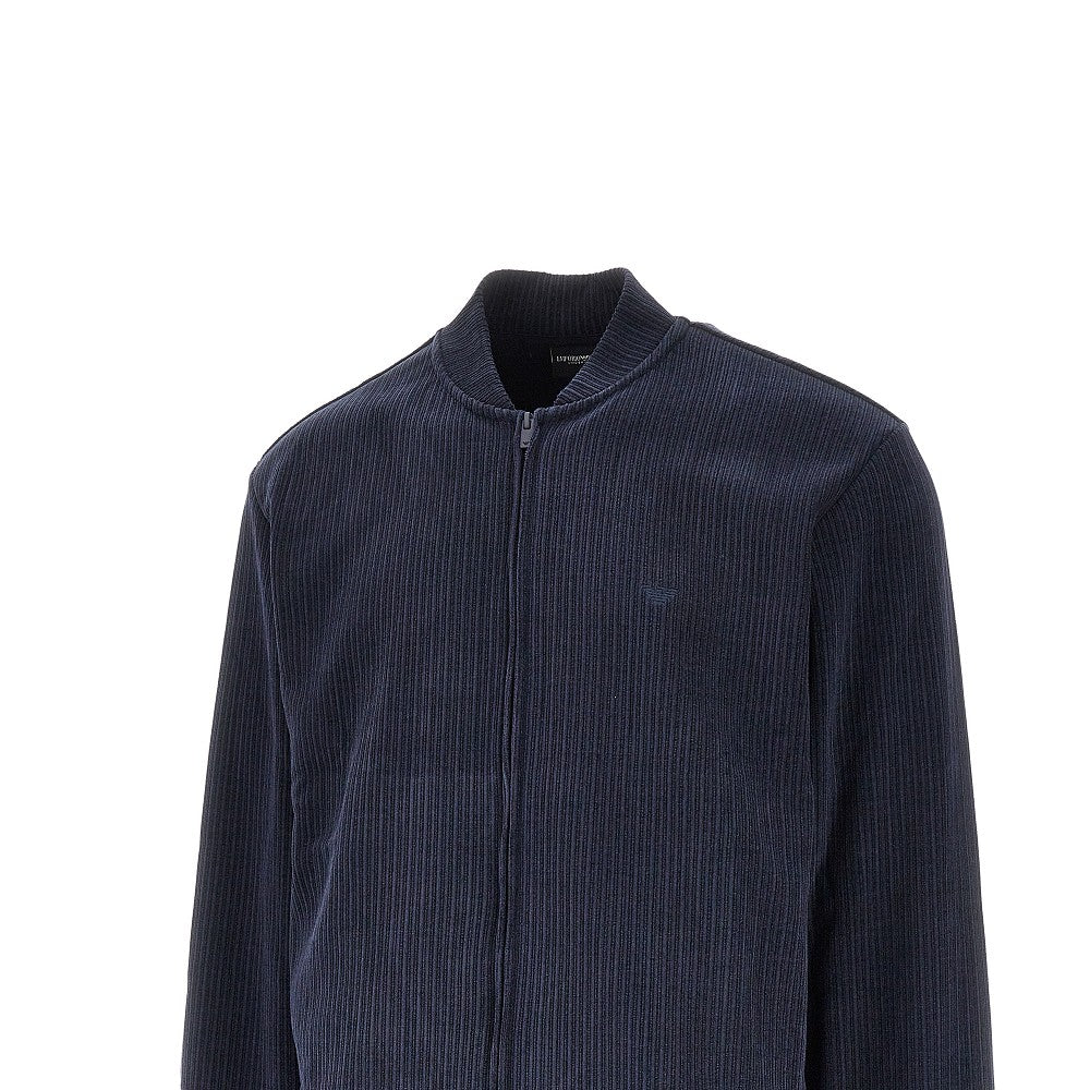 Corduroy full-zip loungewear sweatshirt