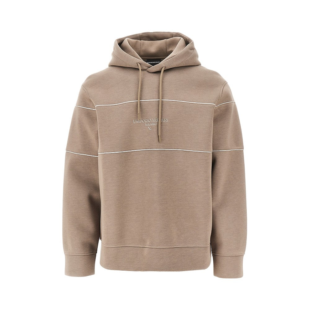 Double jersey hoodie with 3D logo