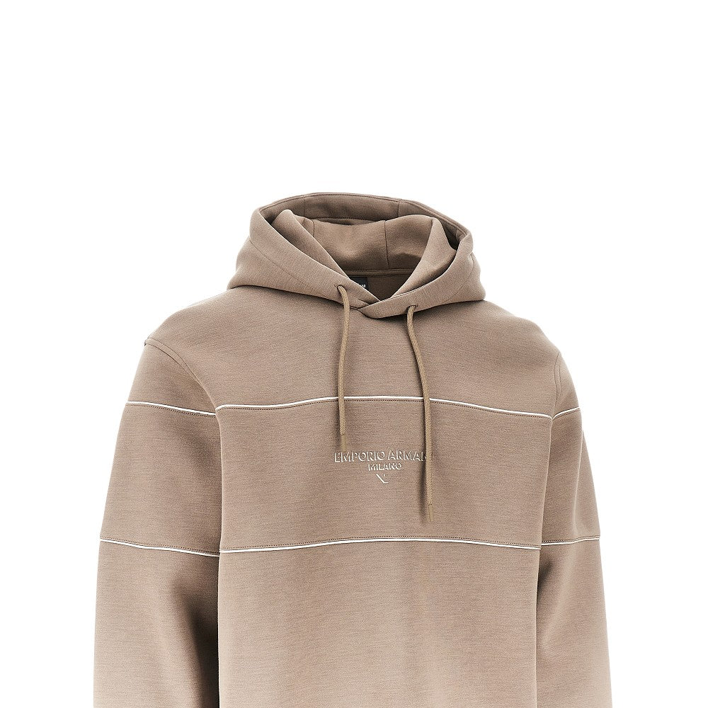 Double jersey hoodie with 3D logo
