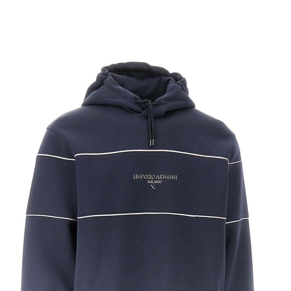 Double jersey hoodie with 3D logo