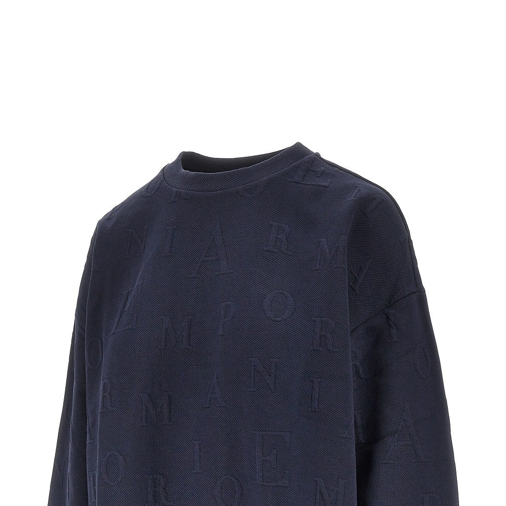 Embossed logo motif crewneck sweatshirt