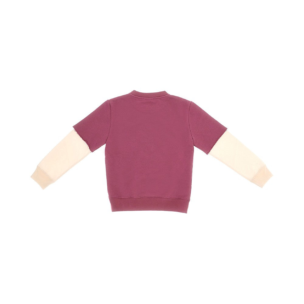 Crewneck sweatshirt with double sleeves