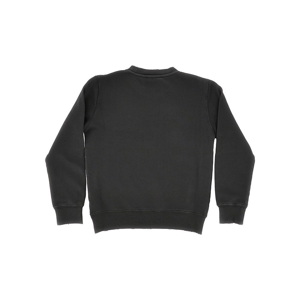 Felpa girocollo con logo in rilievo