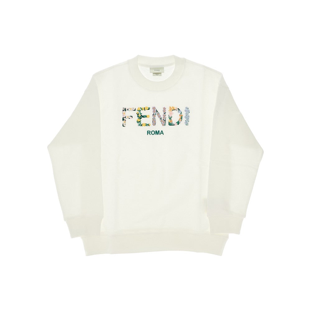 Sweatshirt with floral logo embroidery