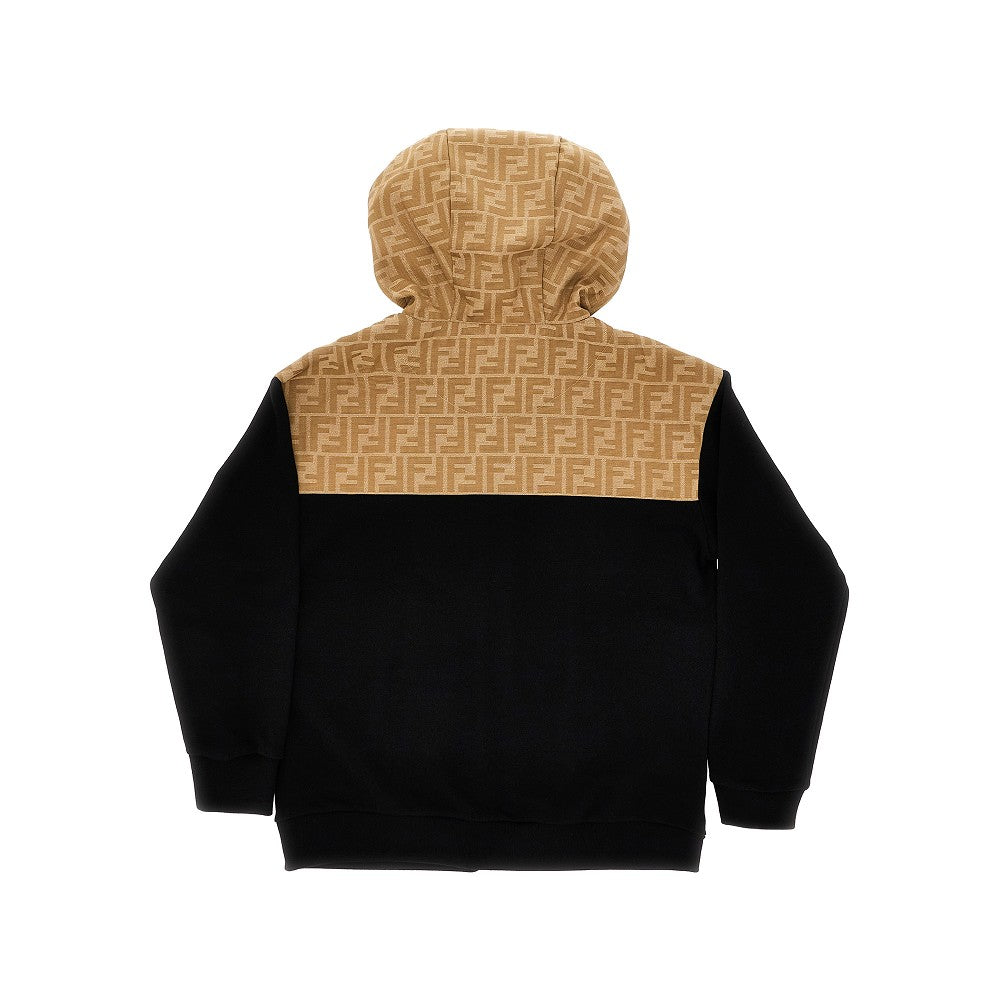 French terry and FF canvas full-zip hoodie