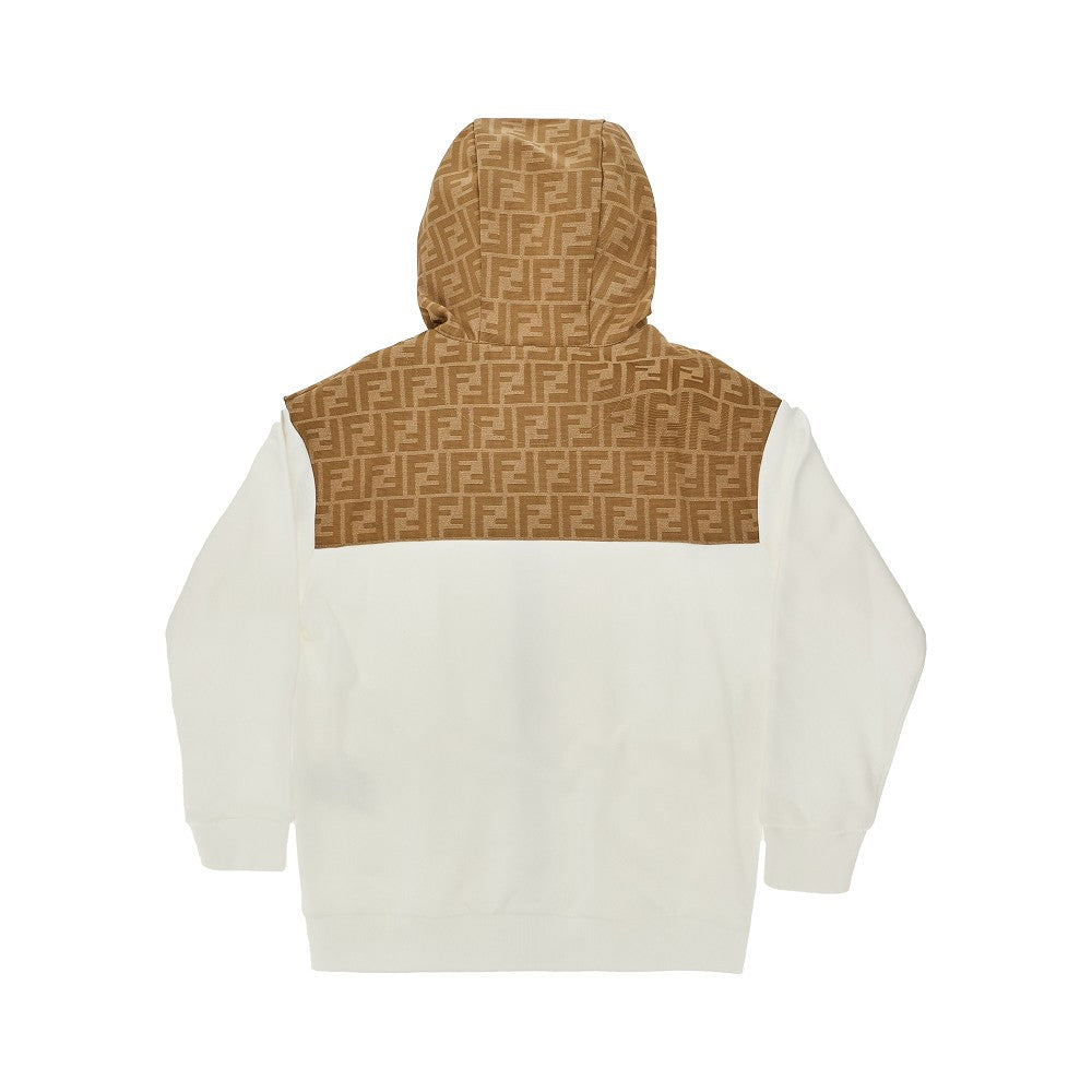 French terry and FF canvas full-zip hoodie
