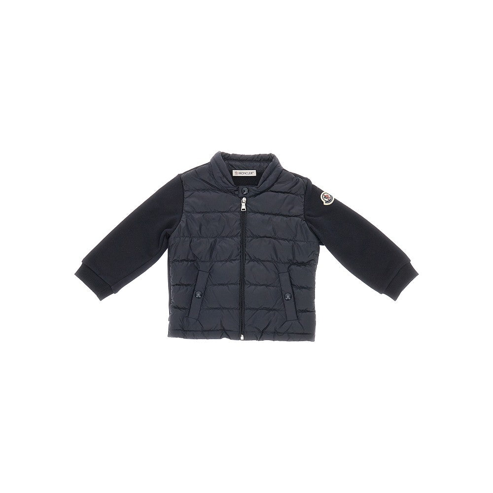 Cotton and padded nylon full-zip sweatshirt