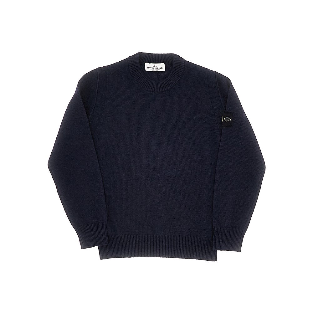 Pullover girocollo in misto lana