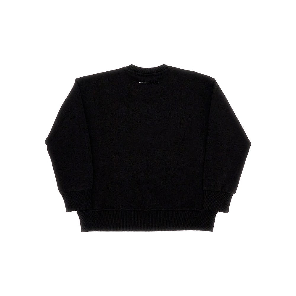Crewneck sweatshirt with flocked logo