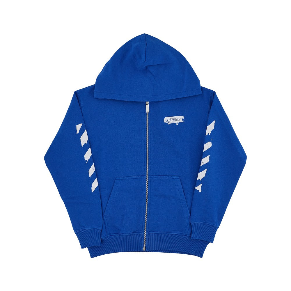 Felpa full-zip con cappuccio e stampe Paint