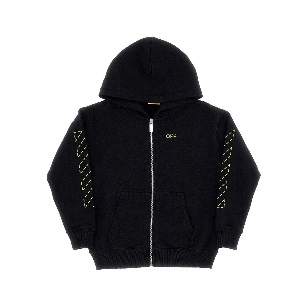 Dotted prints full-zip hoodie