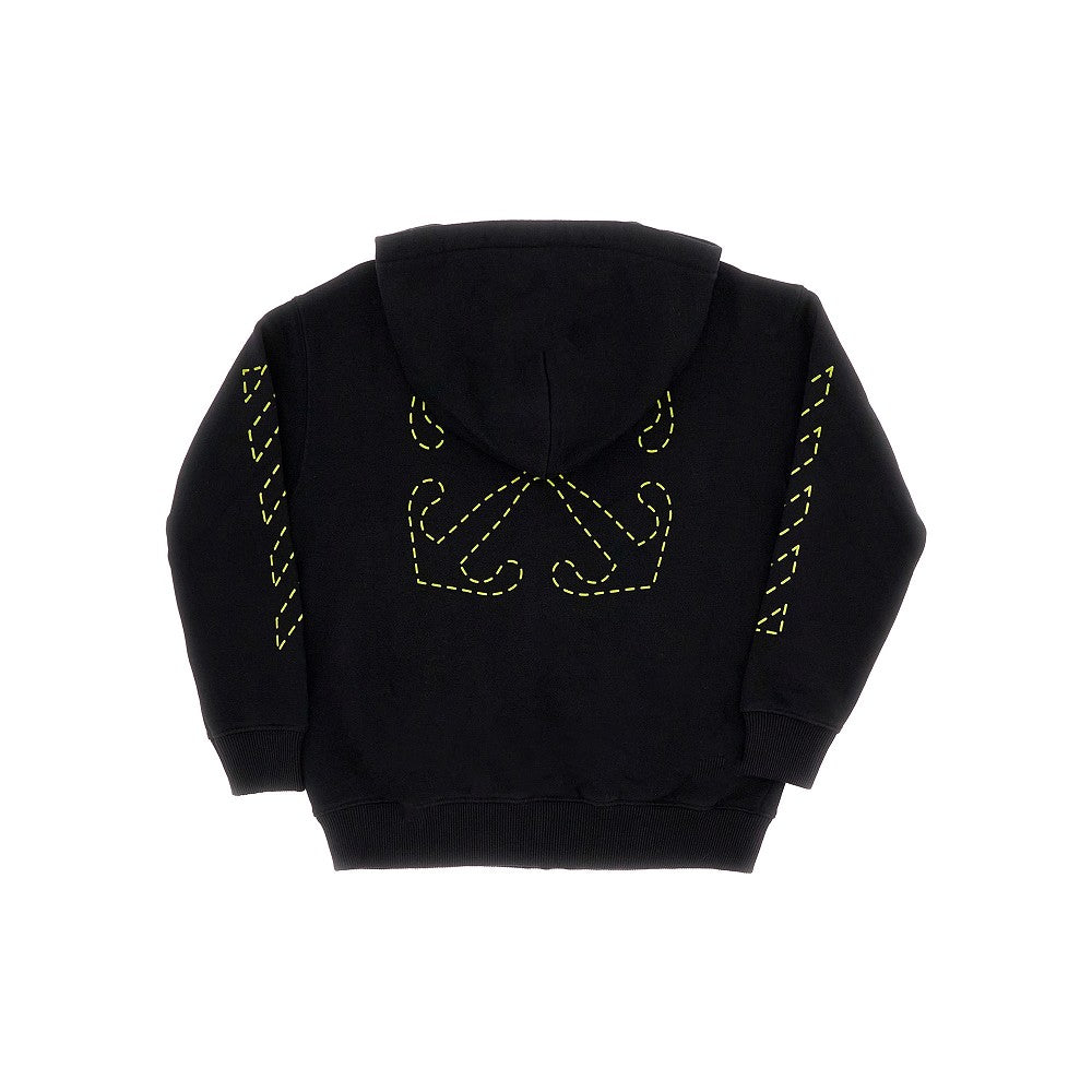 Dotted prints full-zip hoodie