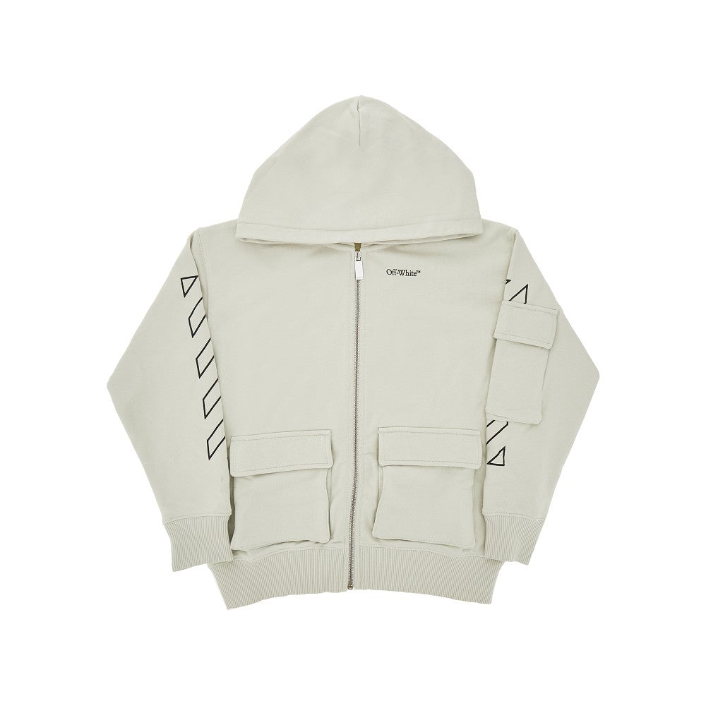 Diag print full-zip hoodie