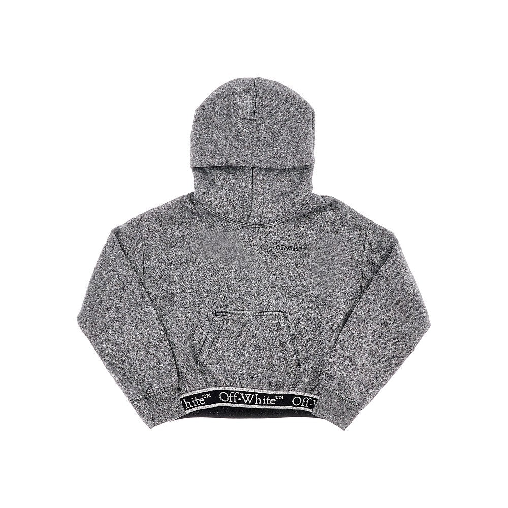 Lurex jersey hoodie with logo band